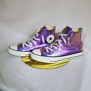 Converse All Star Metallic Purple High Tops